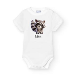 body personalizable para bebé mapache